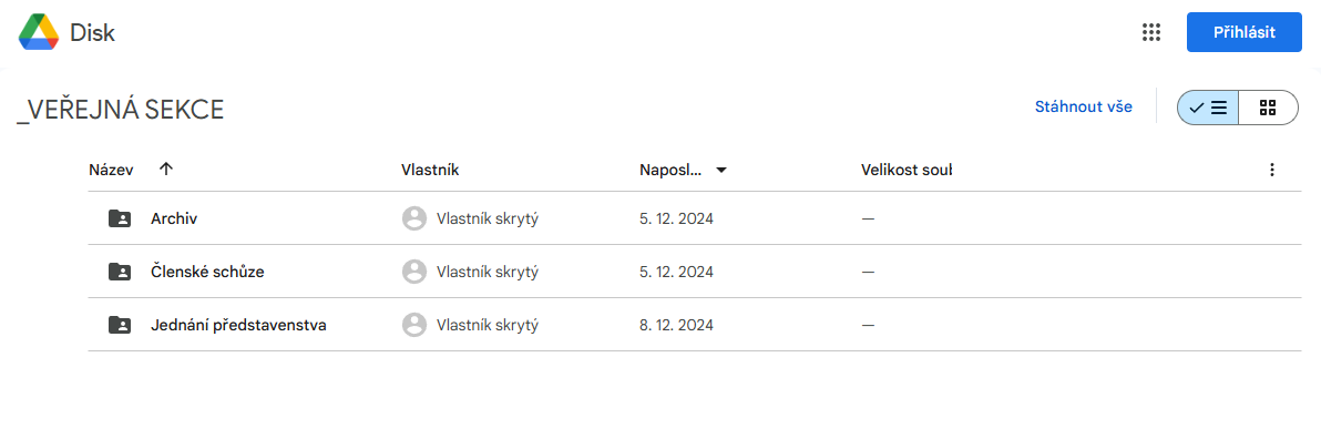 Krok 1: otevření složky v archivu